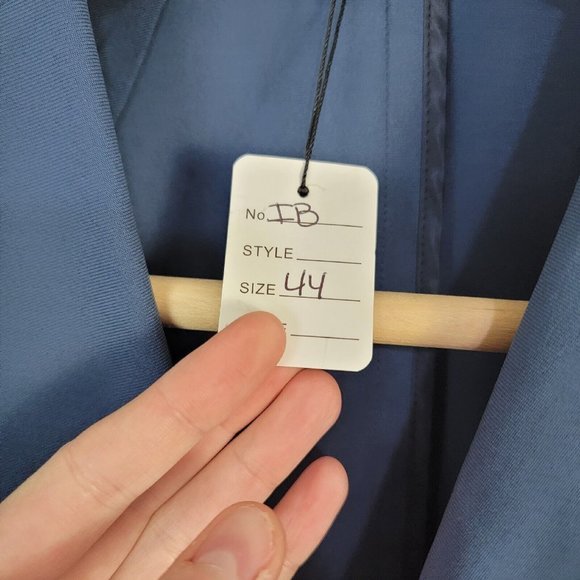 Sene Soho Flex Tech Sport Coat Unstructured Blazer Jacket Blue Custom Size 44 - Picture 3 of 4